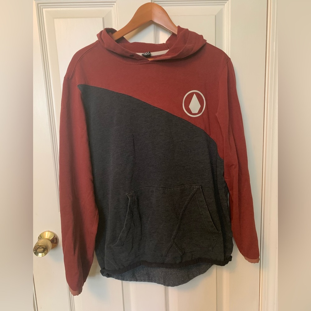 Volcom Logo Red & Gray Hoodie